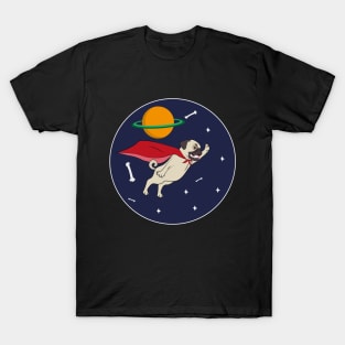 Super Pug-Space Bones-Pug Fly T-Shirt